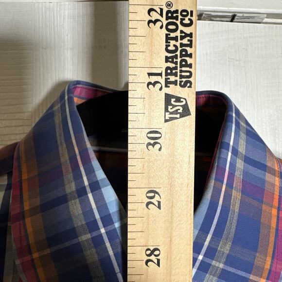 Peter Millar Plaid Button Down Shirt Men's Small Gingham Long Sleeve Cotton Knit - Picture 6 of 9